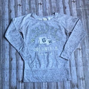 Camp David Gray George Washington Colonials Tunic Pullover Sweater Size Small